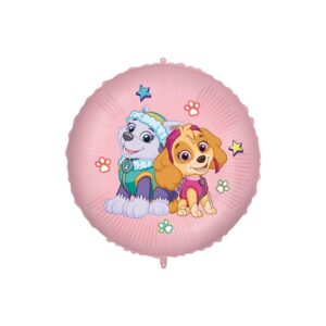 Ballon en aluminium - Pat'Patrouille - Paw Patrol - Skye et Everest fleure - 46cm