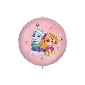 Ballon en aluminium - Pat'Patrouille - Paw Patrol - Skye et Everest fleure - 46cm