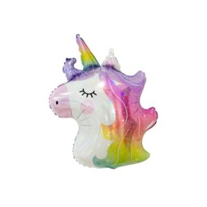 Ballon en aluminium - Tête de licorne - 60cm