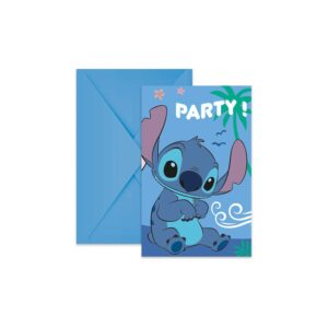 Carte d'invitation - Disney Lilo et Stitch The Star Dog Angel - 6 pièces