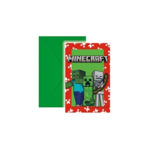 Carte d'invitation - Minecraft - 6 pièces