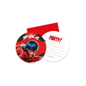 Carte d'invitation - Miraculous : les aventures de Ladybug et Chat Noir - 6 pièces