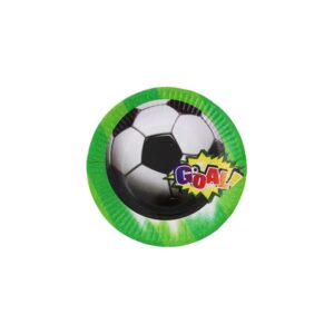 Assiette en carton - Football - 6 pièces - 18cm