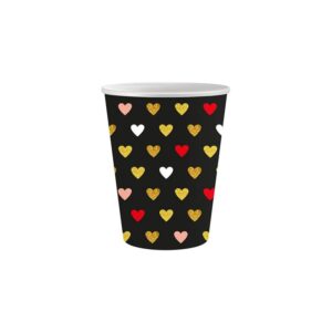 Gobelets en carton - XOXO noir - 6 pièces - 250ml
