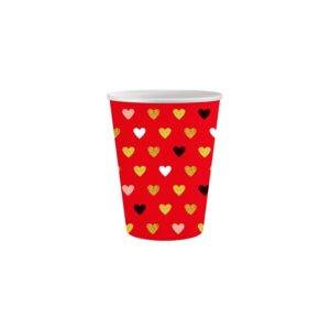Gobelets en carton - XOXO rouge - 6 pièces - 250ml