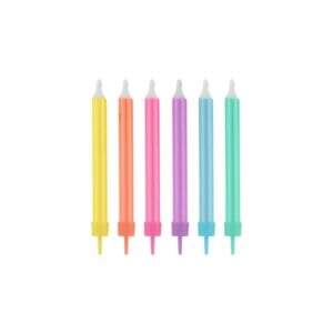 Bougie gâteau - colorée - Jumbo Neon - 12 pièces