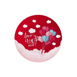 Assiette en carton - Love is In The Air rouge - 6 pièces - 18cm