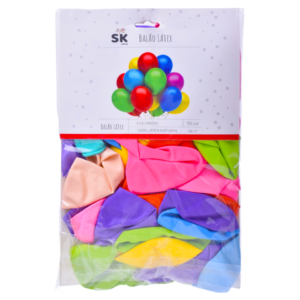 Ballons anniversaire multicolore brillant - lot de 50pcs - 30cm