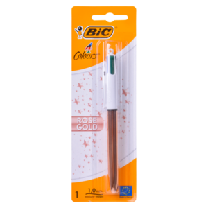 Stylo bille BIC 4 Couleurs Shine - Rose Gold - Édition Limitée