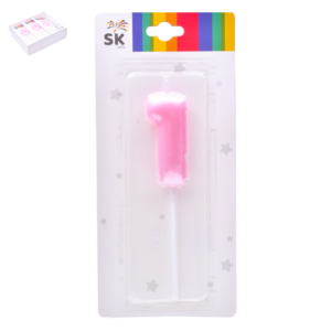 x_Bougie d'Anniversaire n°1 - rose