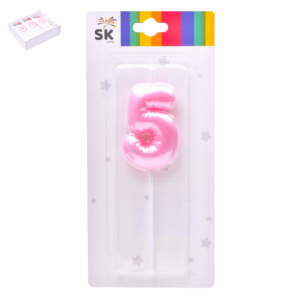 x_Bougie d'Anniversaire n°5 - rose