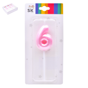 x_Bougie d'Anniversaire n°6 - rose