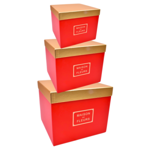 Boîte cadeau - Maison des fleurs -  lot de 3  - carré