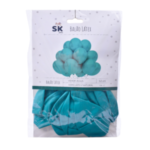 Ballons anniversaire - Vert mer - lot de 12pcs - 30cm